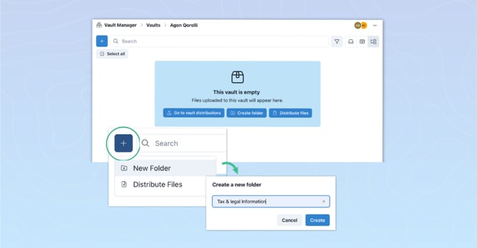 Banner | Create folders in vaults