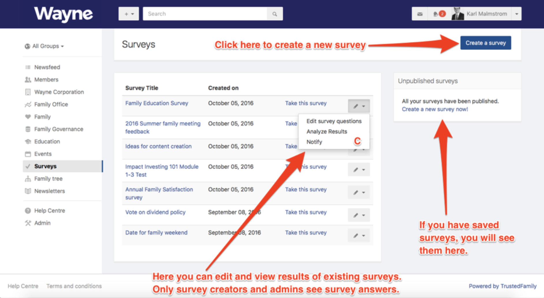 Create and send out surveys